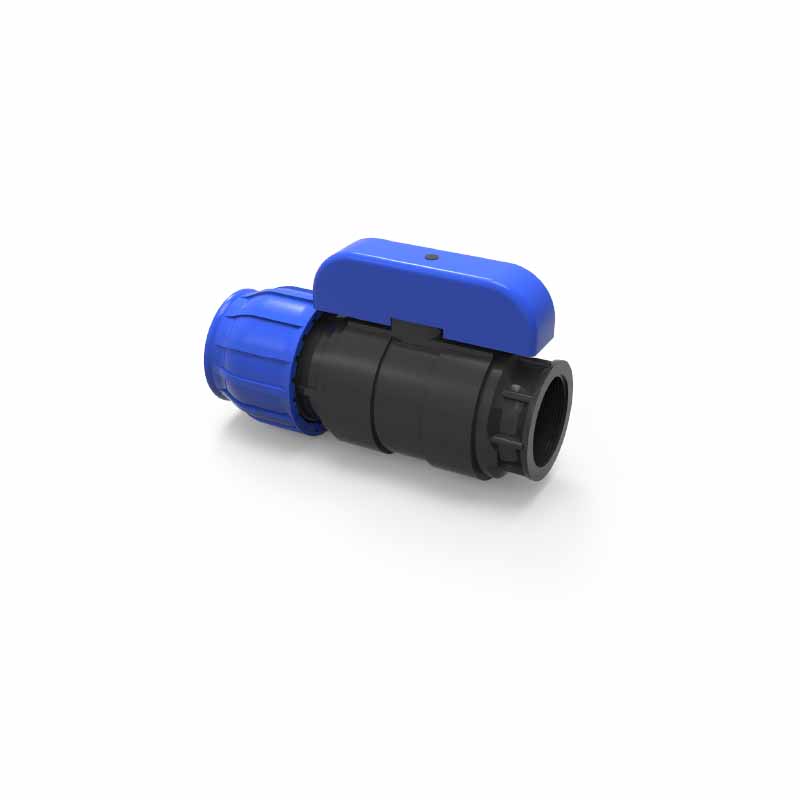 PP Coupling-Female <br> Ball Valve <br>(Blue Seri)