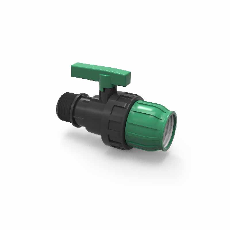 PP Coupling-Male <br>Ball Valve <br>(Green Seri)
